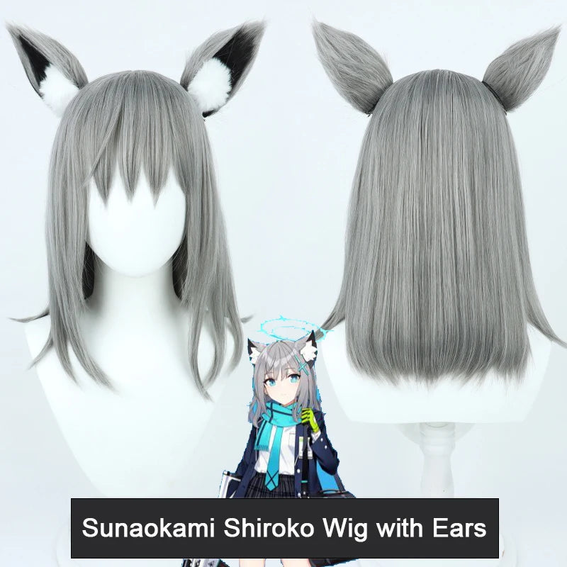 Blue Archive Cosplay Sunaokami Shiroko Weapon Prop Gun Shiroko Cosplay Halo Wig Headwear Halloween Party Roleplay Accessories