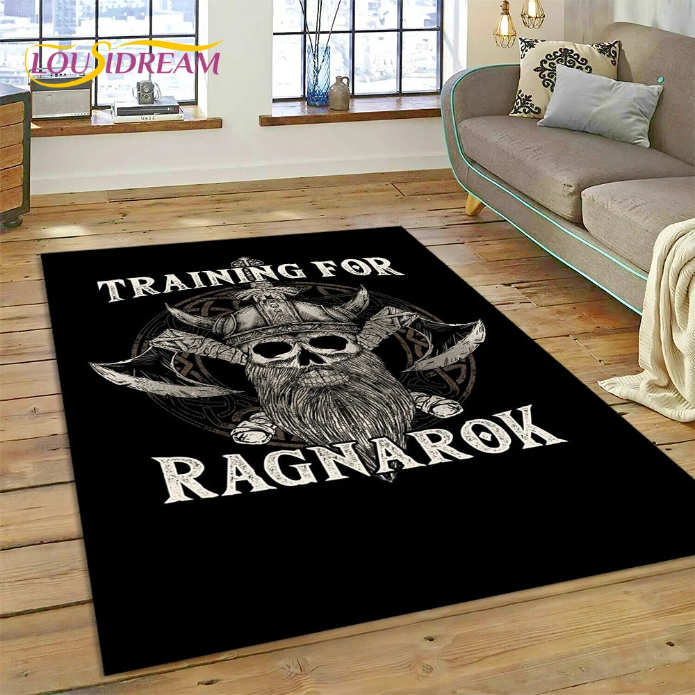 Nordic Viking Mythology Odin Valhalla Carpet Rug for Home Living Room Bedroom Sofa Doormat Decor,kid Area Rug Non-slip Floor Mat