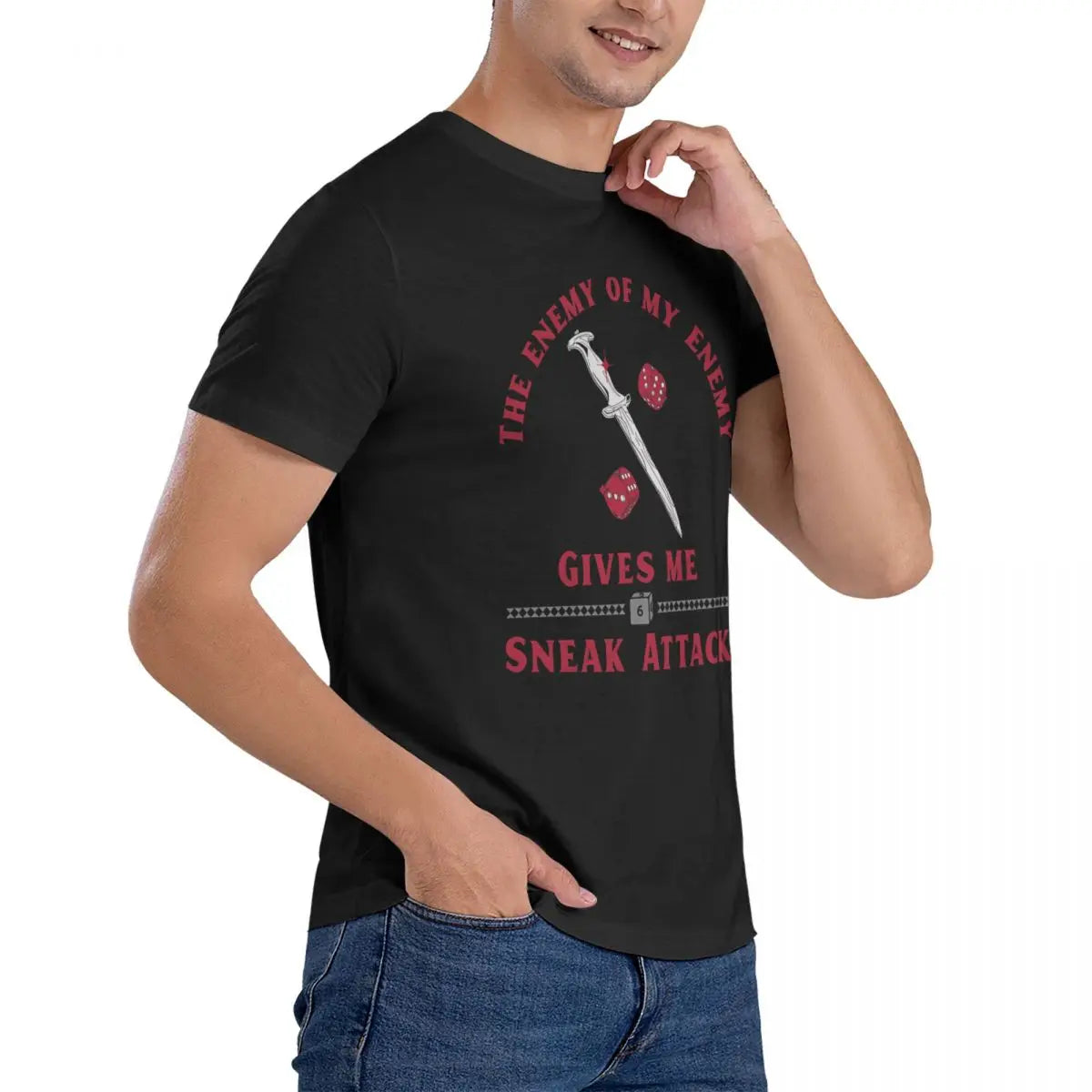 Me Sneak Attack Rogue T-Shirts drôles hommes coton Vintage T-Shirts col rond d-donjons et Dragons T-Shirts mdn vêtements à manches courtes