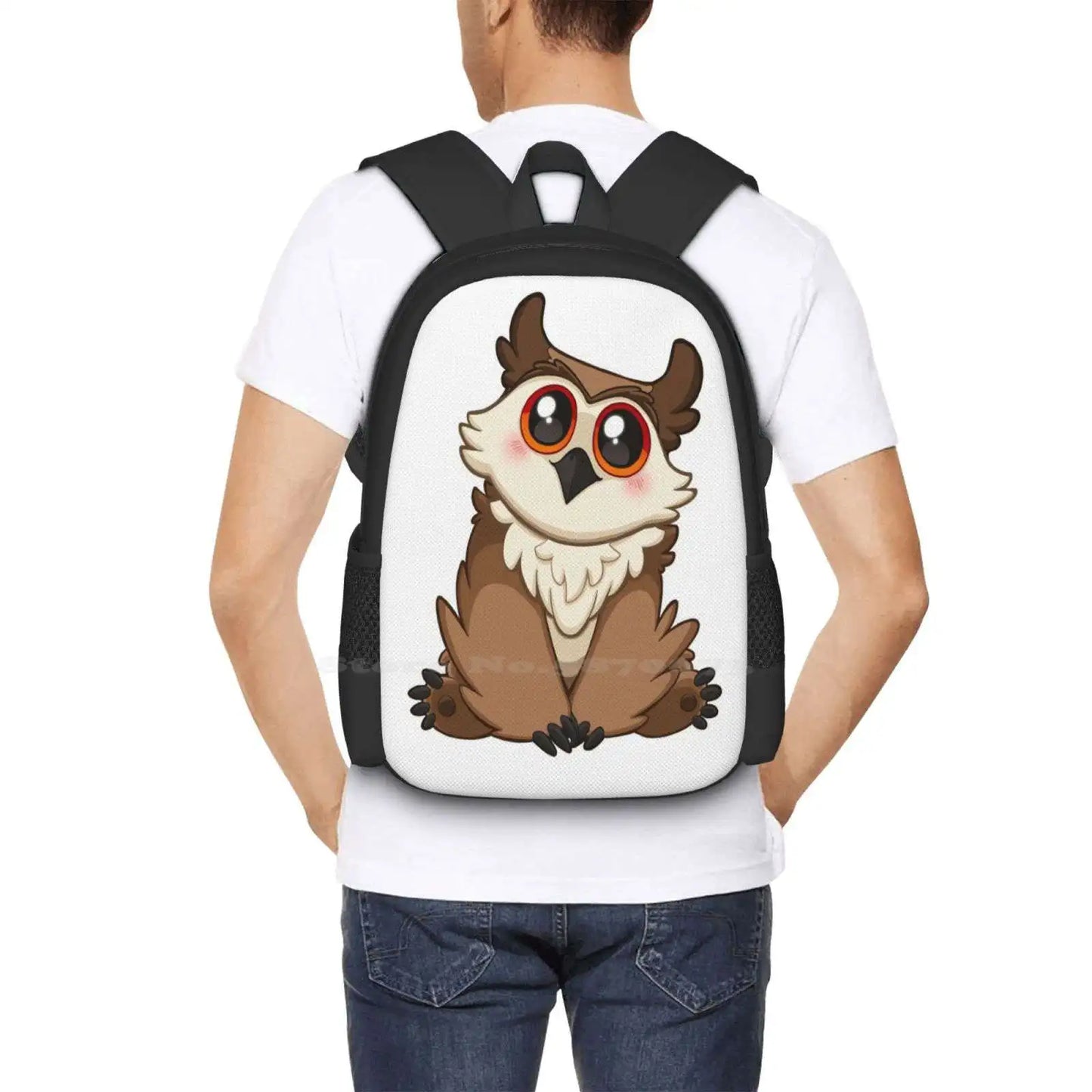 Adorable Owlbear - Cute D&D Adventures School Bags Travel Laptop Backpack Owlbear Owl Bear And Dragons Dnd Waffles Waffle Crew