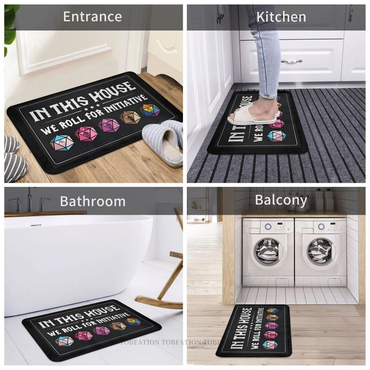 DND Game Non-slip Doormat Kitchen Mat In This House We Roll For Initiative Balcony Carpet Welcome Rug Bedroom Decor