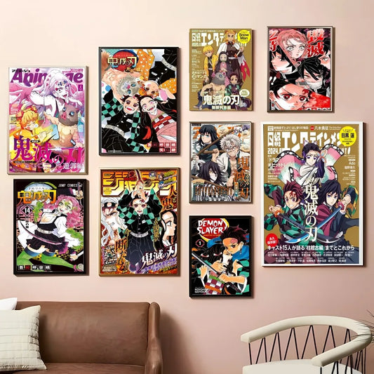 Demon Slayer Good Quality Prints and Posters Waterproof Paper Sticker Coffee House Bar Posters Wall Stickers