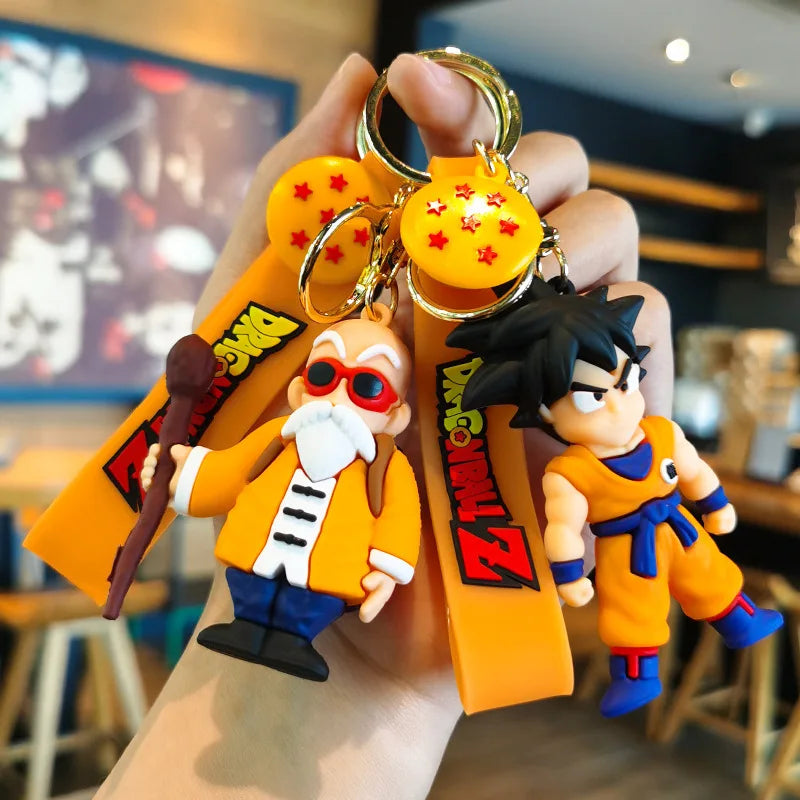 Dragon Ball Z Anime Keychain Super Saiyan Goku Master Roshi Buu Gohan Accessories Car Key Chains