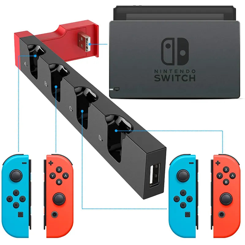 Nintendo Switch JoyCon Charging Dock Hub USB Controller Charger Dock Stand Station Holder Switch NS JoyCon Game Charging Hub