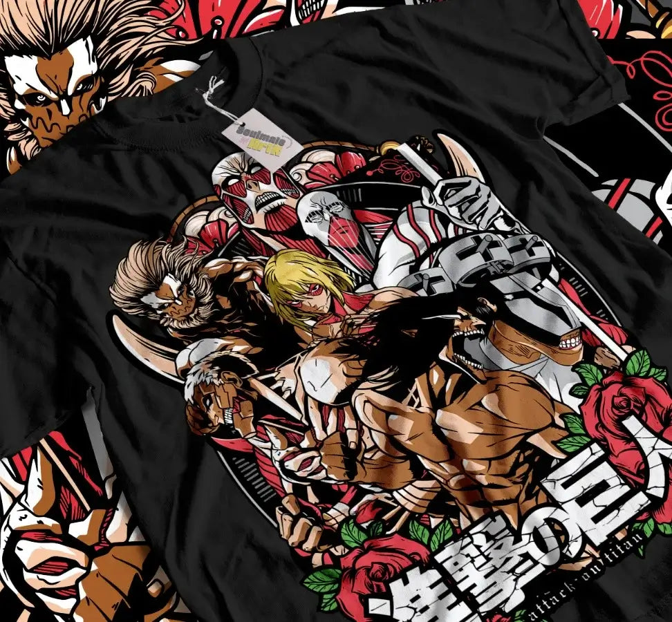 Eren Annie Attack on Titan T-Shirt Cotton Anime Tee