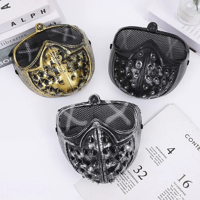 19CM X 16CM Watch Dogs Video Game Masks Cosplay Costumes Prop Punk Themed Accessories Halloween Nail Fork Pattern Facepiece