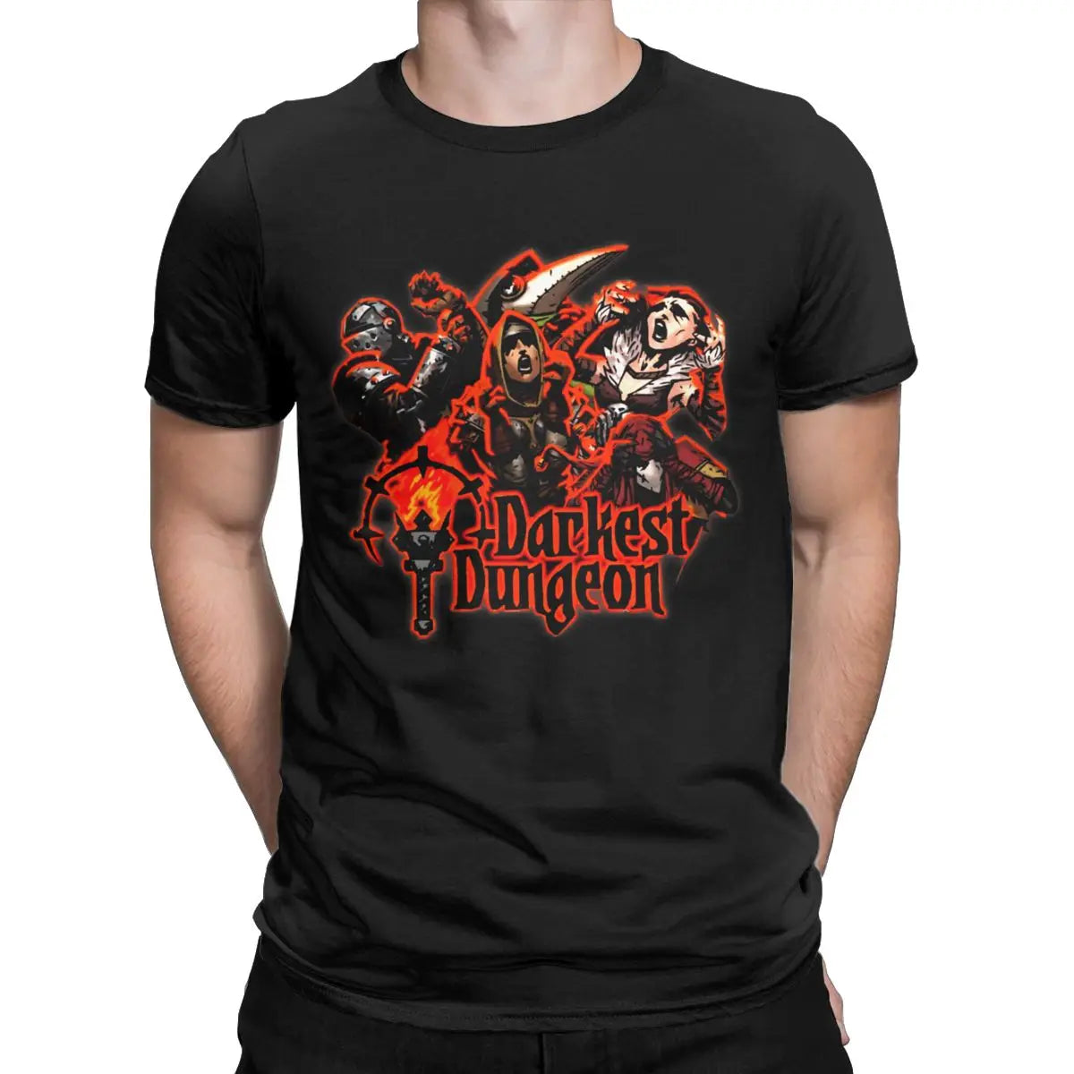 Darkest Dungeon Video Game T-Shirt for Men Pure Cotton Short Sleeve  