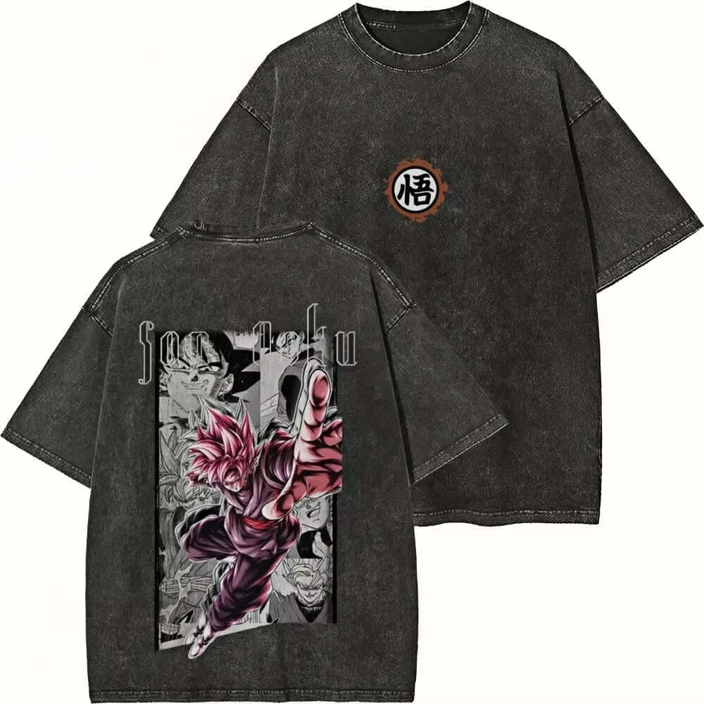 Dragon Ball Goku Majin Buu Washed Graphic T-Shirt Y2K