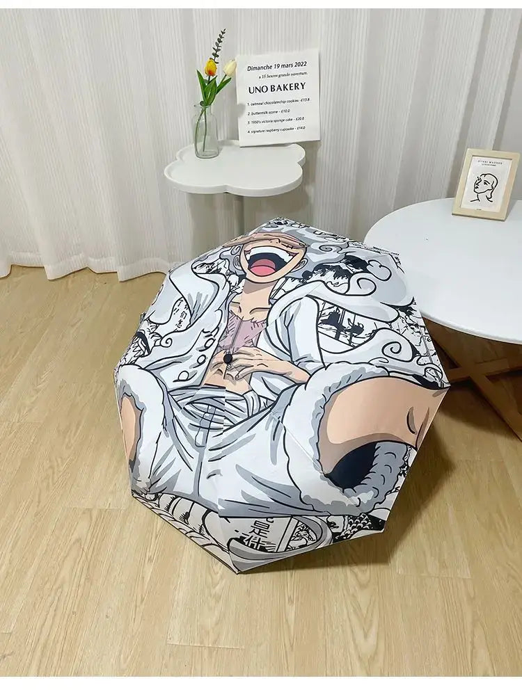 One Piece Nika Luffy Fold Umbrella Automatic Sunscreen