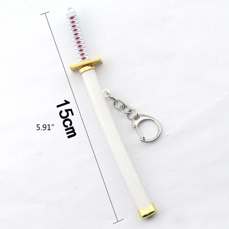 D0JD Mini Anime Demon Slayer Sword Keychain Katana Ghost Blade Metal Pendant Keyrings Weapons Cosplay Toy