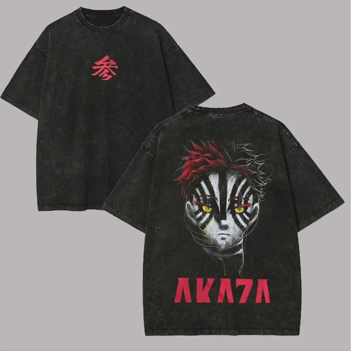 Akaza Koyuki T-shirt: Washed Oversized Anime Graphic Tee