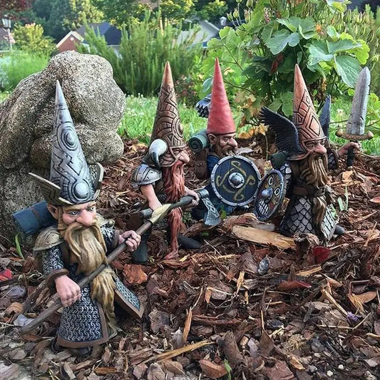 Knight Gnomes Garden Sculpture Resin Ornament Templars Figurine Waterproof Gnome Statue Decor For Yard Lawn Garden Porch