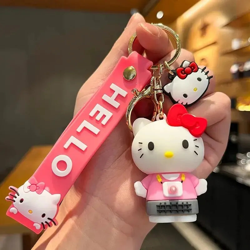 Sanrio Hello Kitty Key Chains, Kawaii Anime Cartoon Cinnamoroll Car Keychains Backpack Ornaments