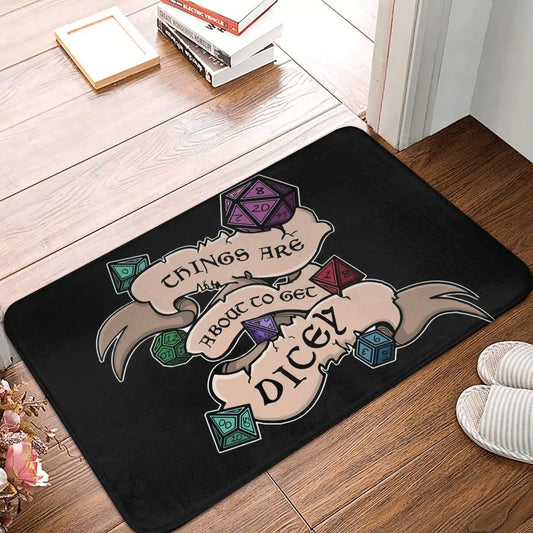 DnD Game Non-slip Doormat Kitchen Mat Things Are About To Get Dicey Floor Carpet Welcome Rug Indoor Decorative