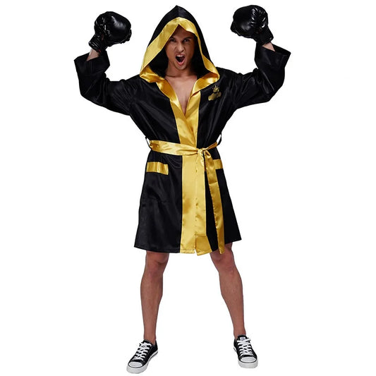 High Quality Boxing Winner Cosplay Hooded Boxer Uniform Costumes for Adults Party Carnival Halloween