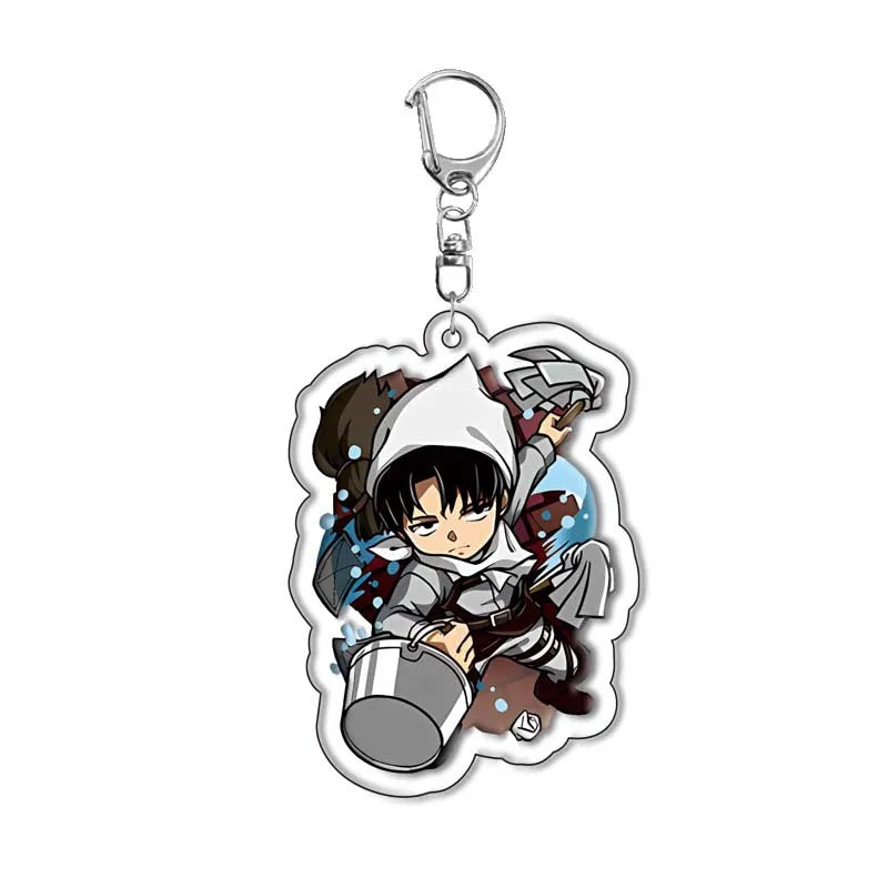 New Anime Levi Ackerman Allen Yeager Keychain For Women Men Double Sided Acrylic Key Chain Bag Accessories Cartoon Birthday Gift