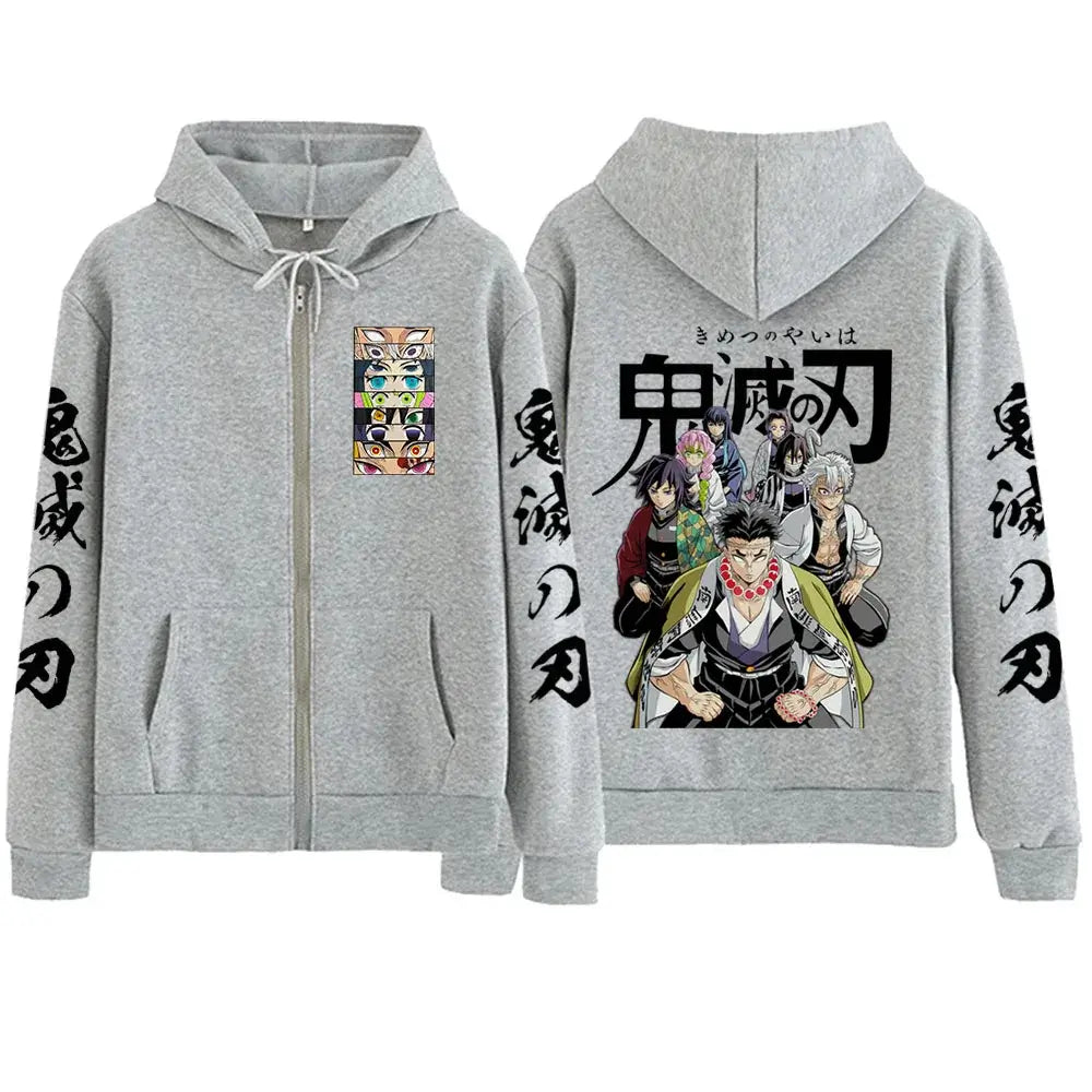 Demon Slayer Zipper Hoodie 2025 Harajuku Sweatshirt