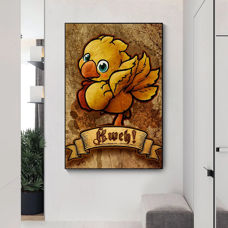 Affiche de jeu vidéo Final Fantasy GF cactus Tonberry Kweh, peinture sur toile, Art mural de joueur japonais pour chambre de garçon, décoration de maison Cuadros