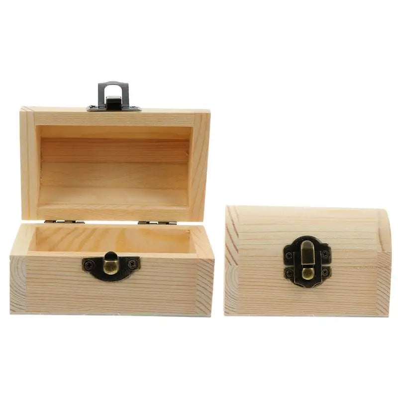 Boîte au trésor en bois massif, boîte au trésor en bois massif, boîte de rangement de bijoux Vintage, boîte de poitrine avec boucle 2 pièces/1 pièce