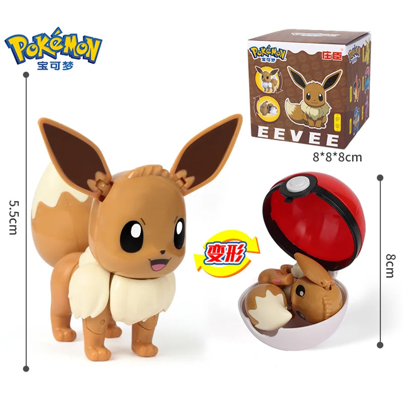 Pokemon Pokeball Anime Figures Toys, Pikachu Gengar Dragonite Snorlax Lapras Pocket Pokeball Toys
