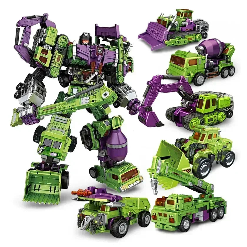 6 en 1 NBK 42CM juguete devastador transformación KO Robot coche combinación figura de acción excavadora licuadora modelo chico sin caja
