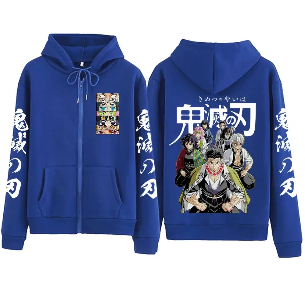 Demon Slayer Zipper Hoodie 2025 Harajuku Sweatshirt
