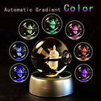 Pokemon 3D Crystal Ball Pokeballs with LED Light Base, Kids Anime Toy Gifts