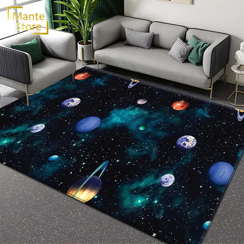 3D Planet Rug Carpet For Children Abstract Universe Rug Big Size Carpet For Living Room Decorations For Your Bedroom Bedside Mat