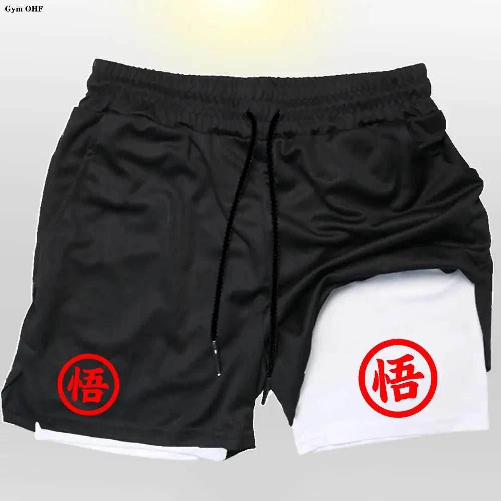 Dragon Ball Shorts: Power Up Your Workout! - Black-White-2 / M