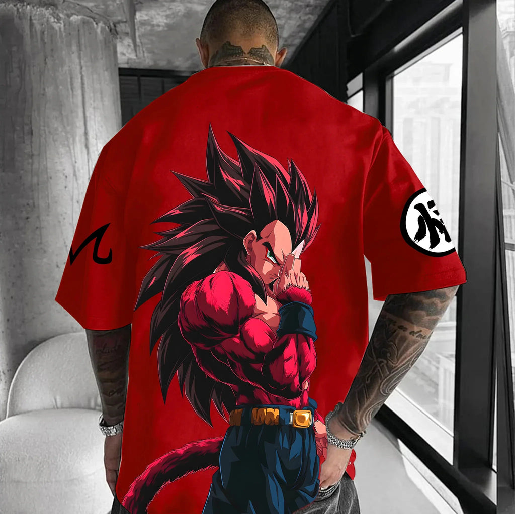 Dragon Ball Vegeta Harajuku Oversized Anime T-Shirt | 2025