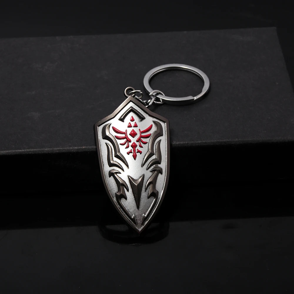 Porte-clés épée du maître des larmes du royaume, Zeldas, gardes royaux, modèle de bouclier, pendentif pour hommes, accessoires de bijoux de Cosplay