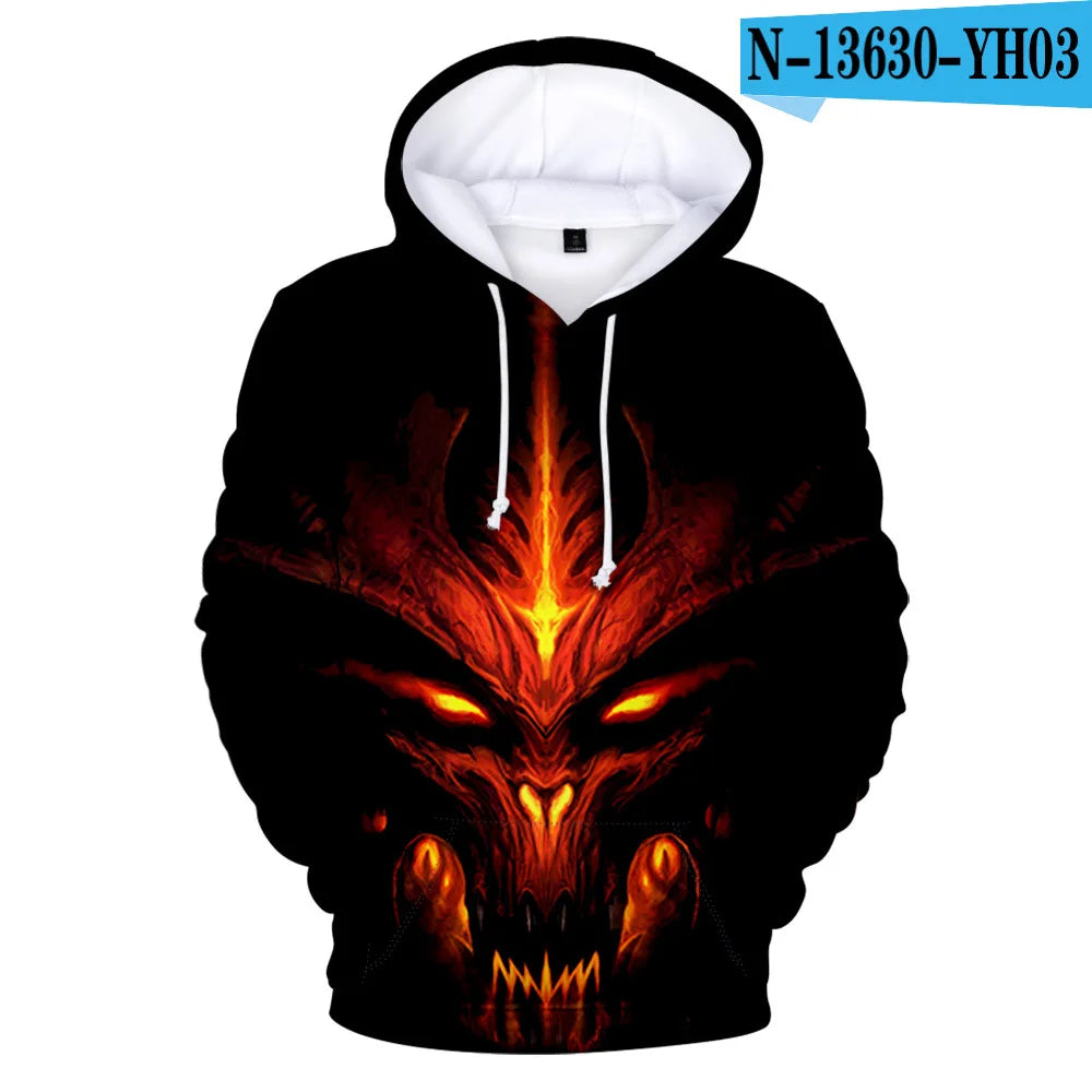 Diablo III 3D Hoodie - Autumn Winter Sweatshirt for All