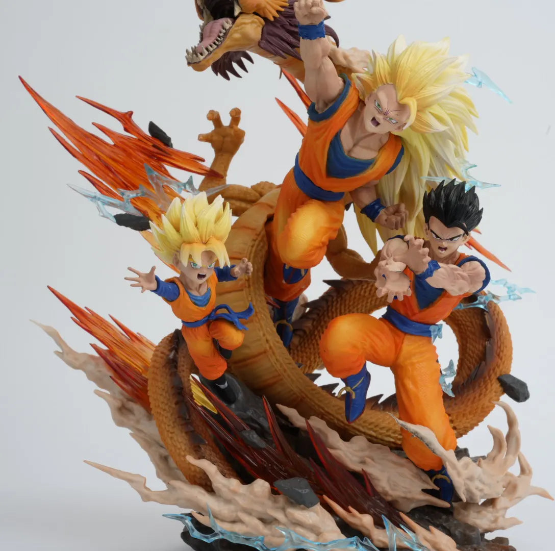 Dragon Ball Z Goku Gohan Goten Anime Figure, Super Saiyan 3 Ultimate Figurine Form 28 CM