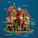 3114PCS Medieval Tavern Building Blocks European Street View Architecture MOC Model Brick Desktop Display Ornaments Toy For Kids - Medieval Tavern / With Box