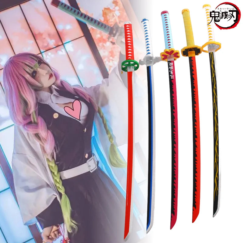 Katana Demon Slayer, taille réelle, Anime Kimetsu No Yaiba Mitsuri, accessoire de Cosplay, couteau Ninja, arme épée de samouraï japonais, jouet pour enfant, cadeau