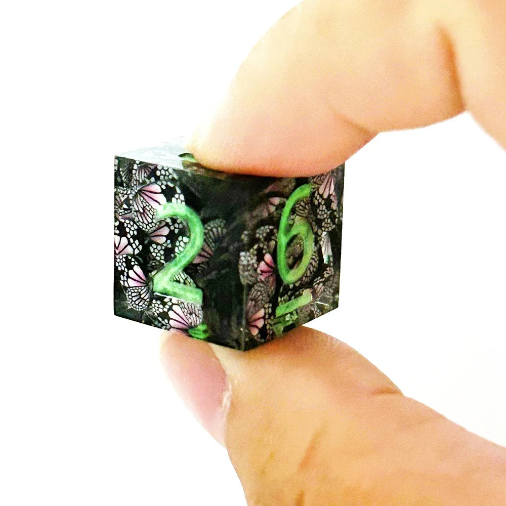 DND Glow-in-the-dark Dice Butterfly Polyhedral Resin Dice D+D Set For Dungeon and Dragon Pathfinder Role Playing Game(RPG)/MTG