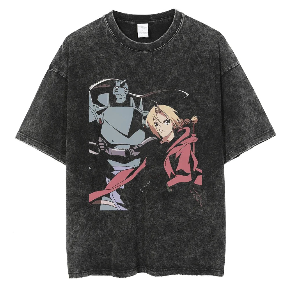Fullmetal Alchemist Washed Vintage Anime T-Shirt | Hip Hop