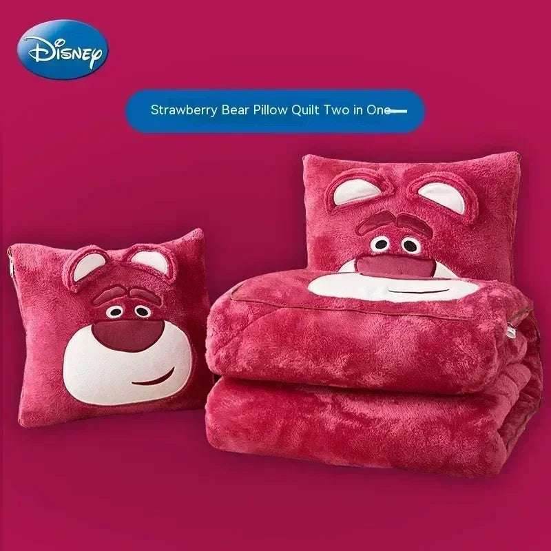 Disney Stitch Throw Pillow Blankets Two In One Kawaii Flannel Thickened Nap Blanket Living Room Kids Bedroom Decoration Gift - B / 40X40cm Open 105X145
