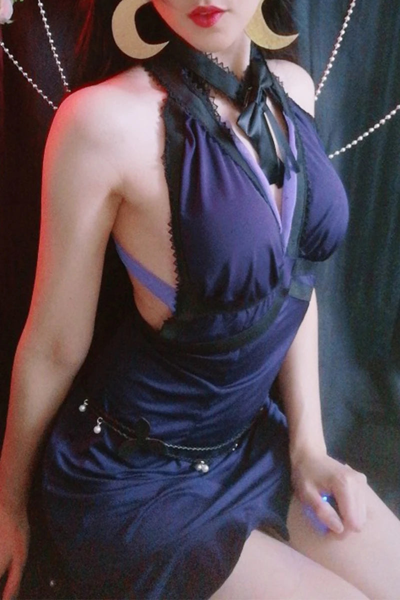 Juego Final Fantasy VII Tifa Lockhart disfraz de Cosplay mujer vestido Sexy púrpura fiesta Halloween