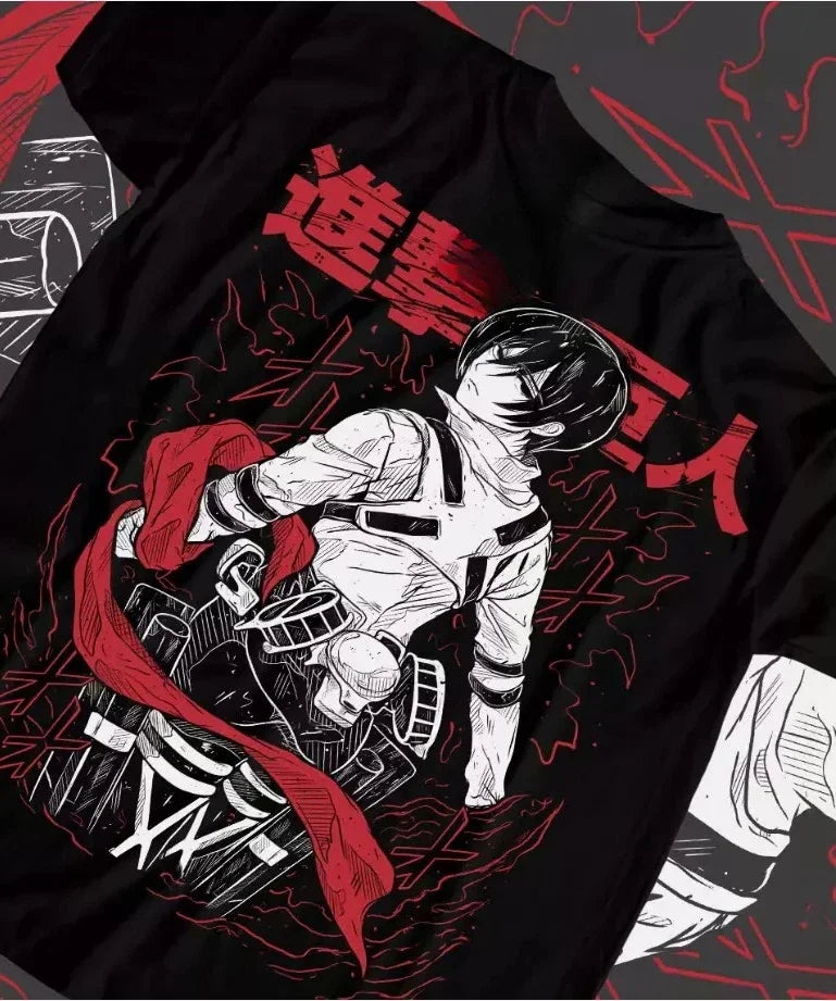 Levi Ackerman T-shirt: Attack on Titan Cotton Streetwear