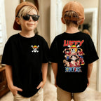 One Piece Luffy Kids T-Shirt Pure Cotton Boys Top Summer Tee