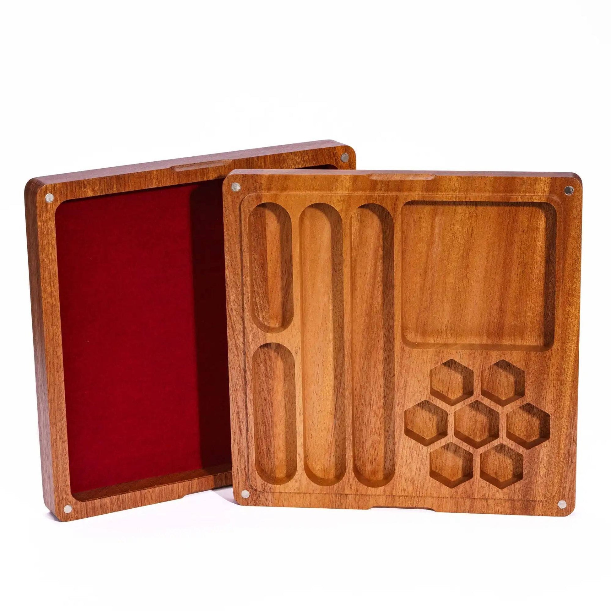 2 in 1 Wooden Dice Case & Dice Tray, High Quality New Square Bamboo Dice Holder for Dice Set, D&D, RPG, Tabletop Games