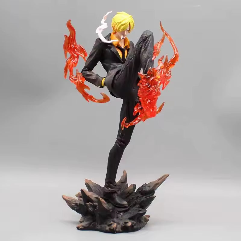Vinsmoke Sanji Ifrit Jambe Anime Figure, One Piece Action Figurines Diable Jambe Black Foot 28 CM