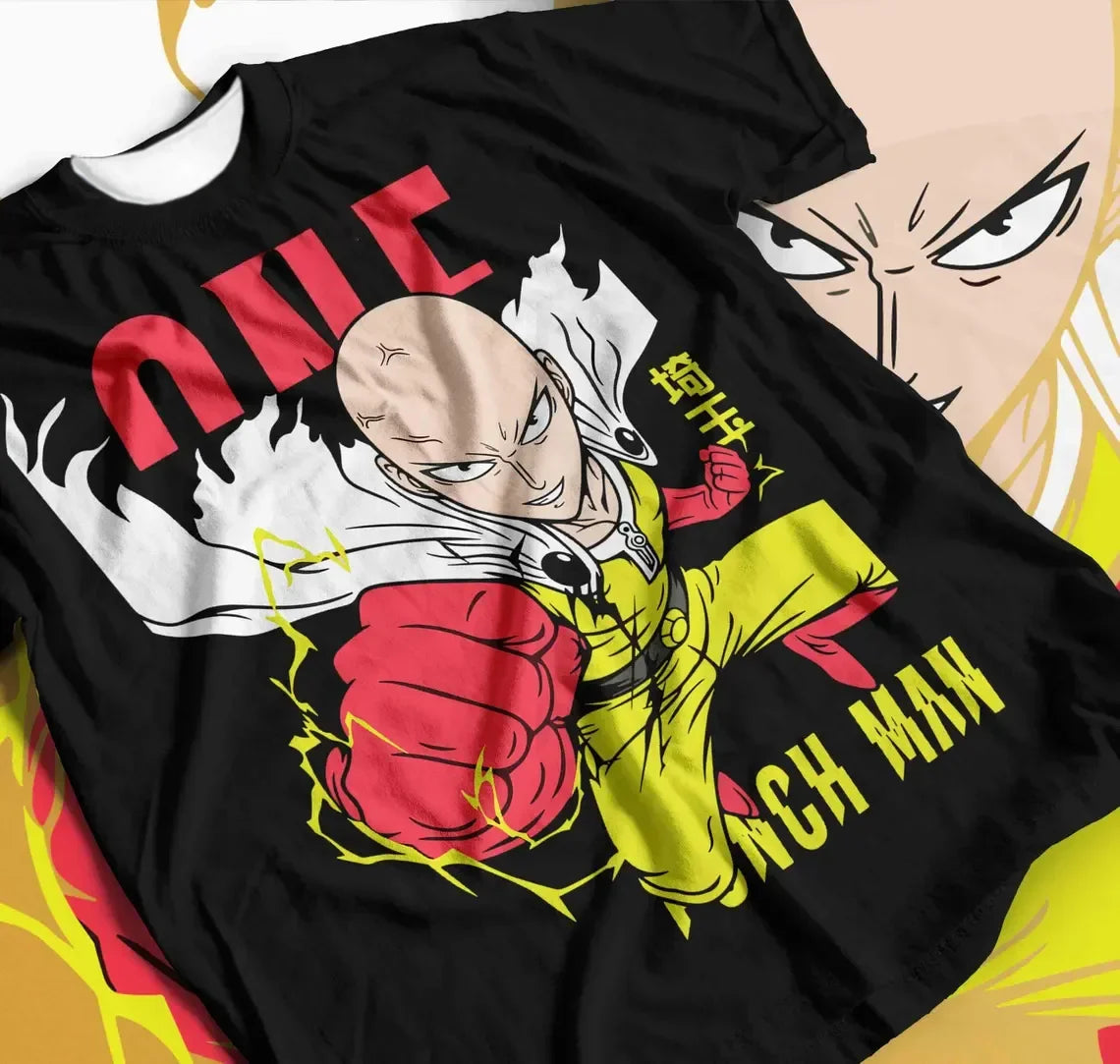 Saitama T-Shirt: One Punch Man Critical Pose 3D Color Block