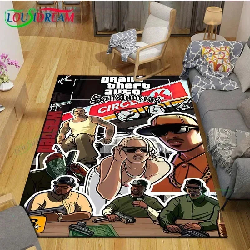 Video Game Rug Retro CD Rug Popular Game Rug Gamer Room Decor Gamer Gift DVD Rug for Teen Room Birthday Gift Non Slip Washable