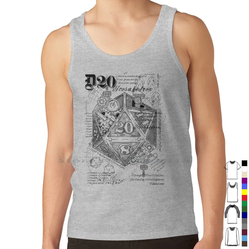 The D20 T Shirt 100% Cotton Gamer Rpg Dice Boardgames Vintage D20 Geeky Steampunk Patent Short Long Sleeve Tee Top