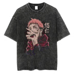 Anime Washed T-shirt: Vintage Harajuku Oversized Cotton Tee