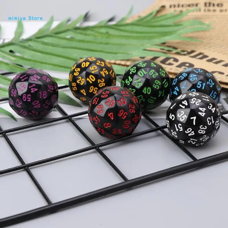 Pipi 6 pièces 60 faces D60 dés polyédriques pour Casino RPG MTG Table de fête jeu de société