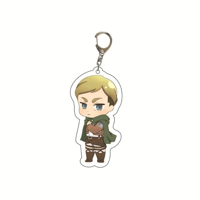 New Anime Levi Ackerman Allen Yeager Keychain For Women Men Double Sided Acrylic Key Chain Bag Accessories Cartoon Birthday Gift