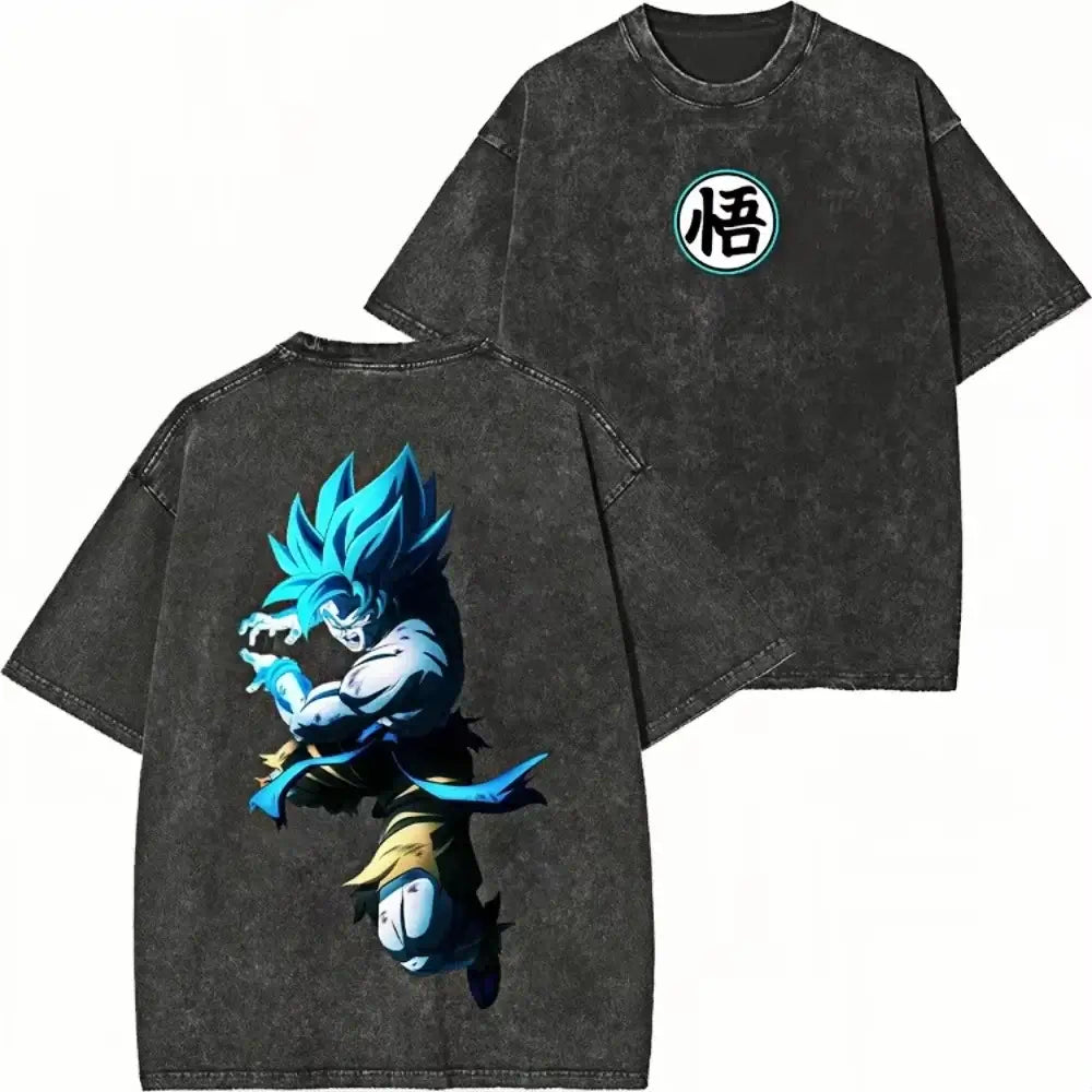 Dragon Ball Goku Majin Buu Washed Graphic T-Shirt Y2K